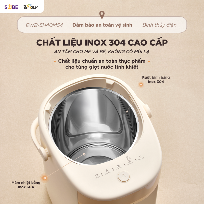 [SALE 20/10] Bình thuỷ điện Bear 5L EWB-5H50M54